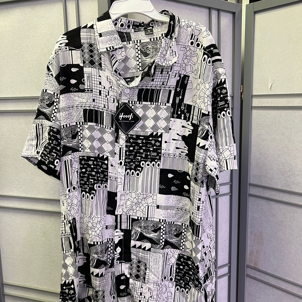 Black and White Men's Shirt